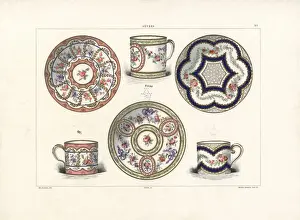 Saucers Prints: Cups and saucers of the Carree style