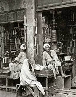 Images Dated 14th October 2015: Curio store, Cairo, Egypt, circa 1880s