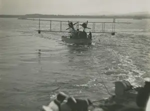 Curtiss H12 Large America on a lighter under tow