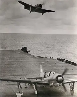 Curtiss Model 84 SB2C-1 Helldivers aboard a US aircraft