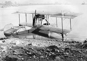 Amphibians Collection: Curtiss Model F Biplane Flying-Boat Parked in the Water ?