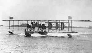 Seaplane Collection: Curtiss Nc-2 Seaplane Taxiing after Landing in Water