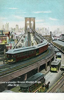 Terminal Prints: Curve at Brooklyn Terminal, Brooklyn Bridge, New York, USA