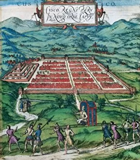 Peruvian Gallery: Cusco (Peru). 1576. Civitates Orbis Terrarum