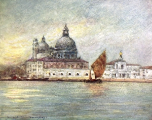 Menpes Gallery: The custom house and church of Santa Maria - Venice, Italy