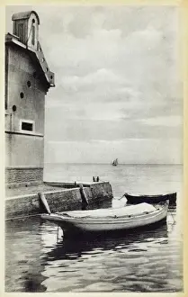 Venezuela Prints: Customs Building and salt warehouse in Maracaibo, Venezuela
