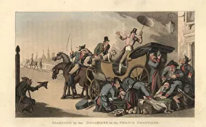 Teller Collection: Customs inspectors opening luggage at the border