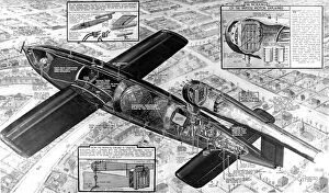 Images Dated 12th October 2004: Cutaway Diagram of the V-1 Flying Bomb; Second World War