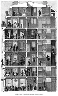 Apartment Gallery: Cutaway of a French apartment building in Paris
