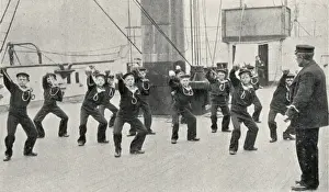 Business Man Prints: Cutlass Exercise, Training Ship Wellesley, North Shields