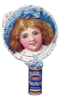 Bluebell Prints: Cutout advertisement for Bluebell metal polish
