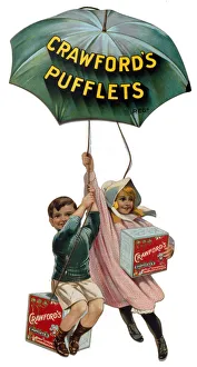 Images Dated 30th May 2017: Cutout advertisement, Crawfords Pufflets