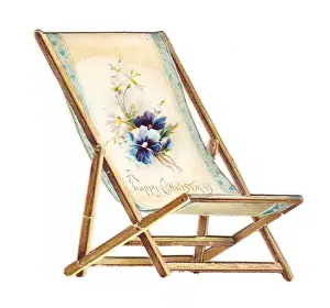 Cutout Christmas card in the shape of a deckchair
