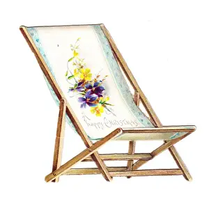 Cutout Christmas card in the shape of a deckchair