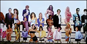 Cutouts Prints: Cutouts of celebrities Santa Monica pier, USA