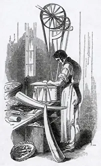 Tusks Prints: Cutting Ivory Handles with a Circular Saw at a Sheffield Ste