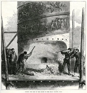 Bore Gallery: Cutting through the Vendome Column; Paris Commune 1871