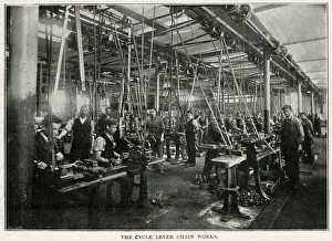 Images Dated 17th January 2018: Cycle lever chain works in France 1896