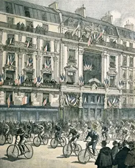 Brest Prints: Cycling race Paris-Brest (1891). Starting line