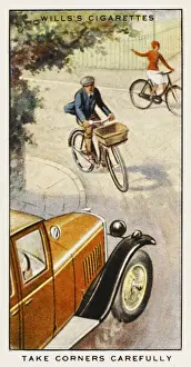 Cyclist Cuts Corner