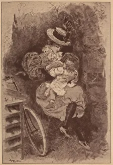 Cycliste Et Mere Cyclist And Mother