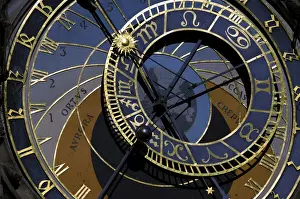 Prague Prints: Czech Republic. Prague. Astronomical clock at Old Town Hall