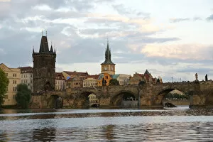 Images Dated 9th June 2012: Czech Republic. Prague. View of Charles Bridge and Vltrava r