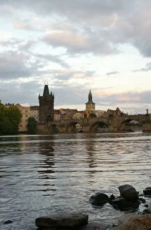Images Dated 9th June 2012: Czech Republic. Prague. View of Charles Bridge and Vltrava r