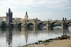 Images Dated 11th June 2012: Czech Republic. Prague. View of Charles Bridge and Vltrava r