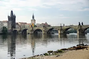 Czech Republic. Prague. View of Charles Bridge and Vltrava r