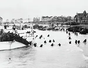 Landing Prints: D-Day - British and Canadian troops landing - Juno Beach