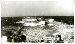 Images Dated 11th July 2016: D-Day, three cruisers off Normandy, France, WW2