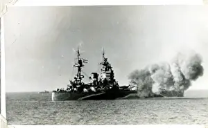 D-Day firing off Normandy, France, WW2