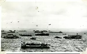 D-Day Invasion Forces off Normandy, France, WW2