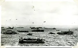 Approaching Prints: D-Day Invasion Forces off Normandy, France, WW2