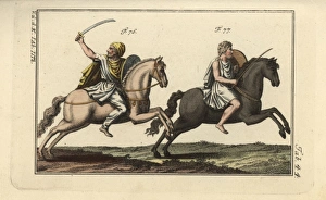 Numidian Gallery: Dacian cavalry with sabre and shield, and Numidian
