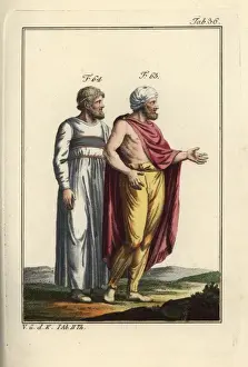 Spalart Prints: Dacian or Sarmatian man with turban, and priest