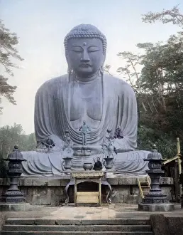New Images May Prints: Daibutsu, bronze statue of buddha at Kamakura, Japan, circa 1880s. Date: circa 1880s
