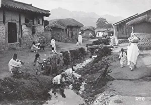 Daily life, village street scene, Korea