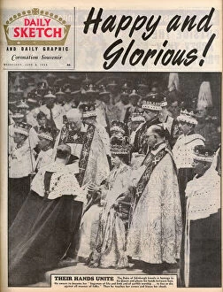 Images Dated 27th March 2012: Daily Sketch front cover - 1953 Coronation