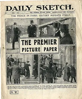 Daily Sketch front page, Prince of Wales in Paris