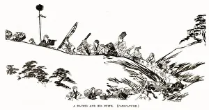 Images Dated 26th March 2021: A Daimyo and his suite making a journey Date: circa 1870
