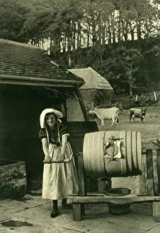 Basic Gallery: Dairymaid and butter churn, Isle of Wight