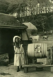 Basic Gallery: Dairymaid and butter churn, Isle of Wight
