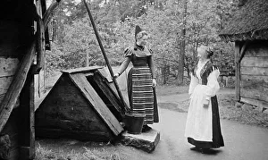 Stockholm Prints: Dalecarlian girls Stockholm Sweden early 1900s
