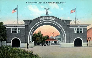 Dallas, Texas, USA - Entrance to Lake Cliff Park