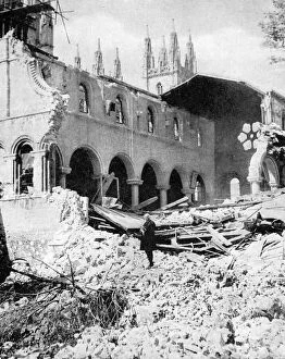 Raid Gallery: Damage to Canterbury Cathedral Library, WW2 - Baedeker Blitz