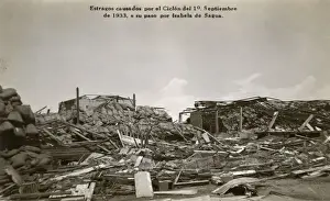 Isabela Prints: Damage from cyclone, Isabela de Sagua, Cuba