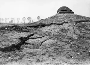Liege Prints: Damage to fort, Liege, Belgium, WW1