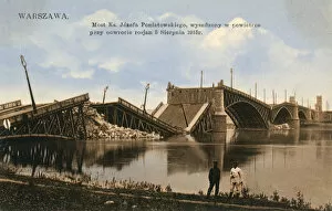 Damage to Jozef Poniatowski Bridge, Warsaw, Poland